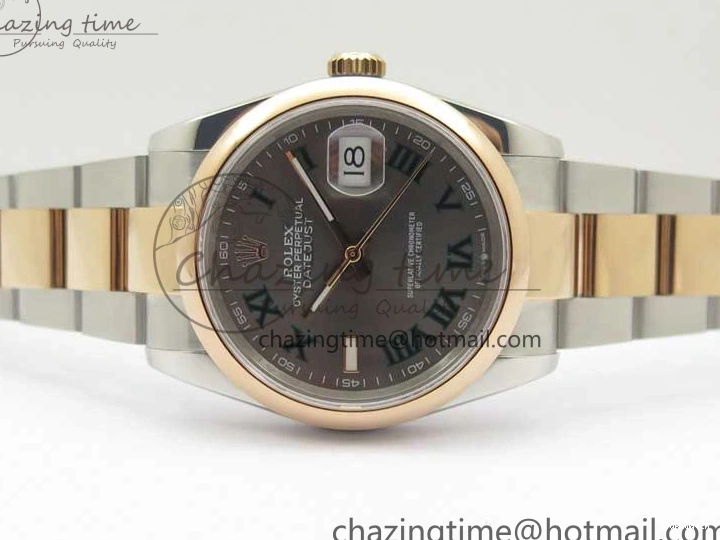 RG BP Best Dial Maker Edition 1:1 Gray Oyster on DateJust SS Roman Bracelet 126201 36 0224